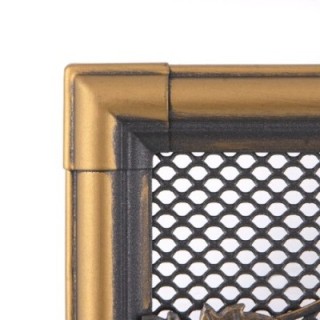 Grille de cheminée RETRO 16x32cm 
à ailettes or patiné 