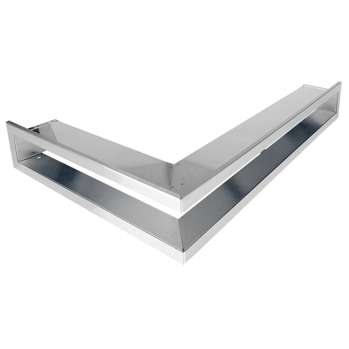 Kratka kominkowa OTWARTA narożna lewa 80x40x6cm inox