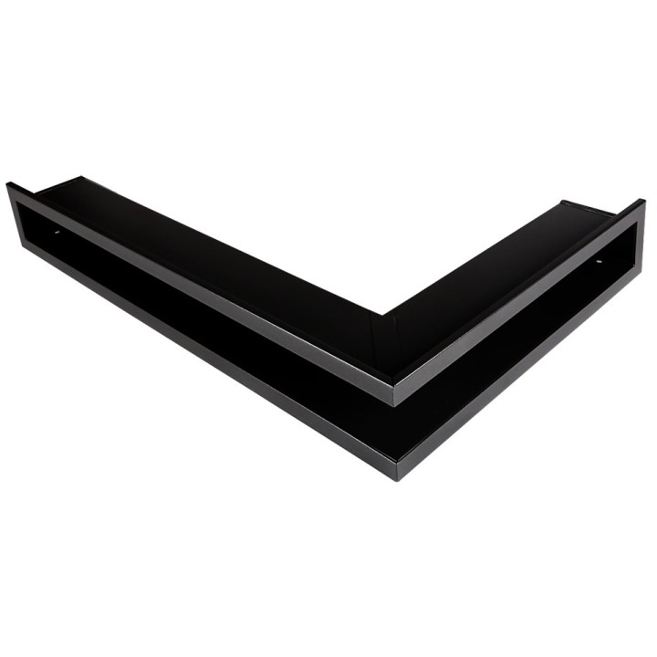 Kratka kominkowa OTWARTA narożna prawa 80x40x6cm czarny mat