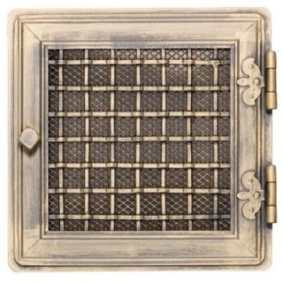 Stylish ventilation grate 21x21cm with venetian blind golden patina