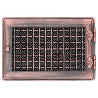 Stylish ventilation grate 21x32cm with venetian blind copper patina