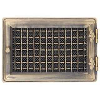 Stylish ventilation grate 21x32cm with venetian blind golden patina