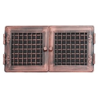 Stylish ventilation grate 21x43cm with venetian blind copper patina