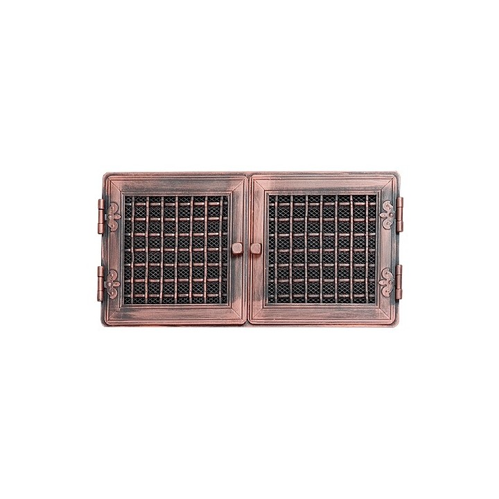 Stylish ventilation grate 21x43cm with venetian blind copper patina