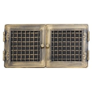 Stylish ventilation grate 21x43cm with venetian blind golden patina