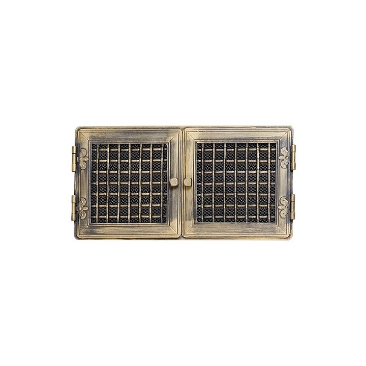 Stylish ventilation grate 21x43cm with venetian blind golden patina