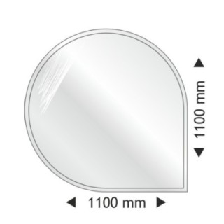 Support en verre arrondi-coin1100x1100x6mm