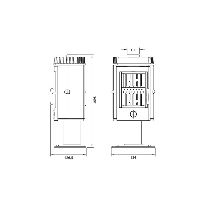 Stove INVICTA MAIRY anthracite ref. 6145-44