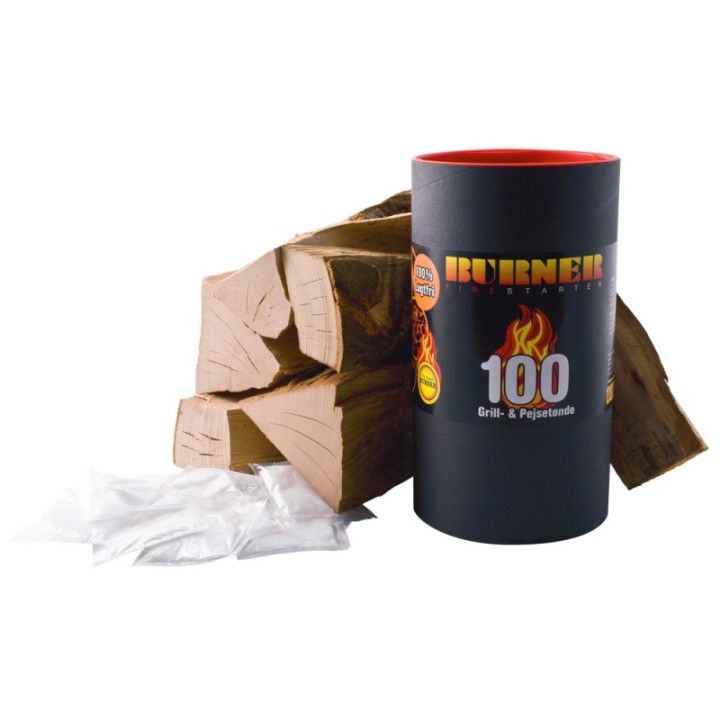Rozpałka BURNER do kominka lub grilla (tuba 100 saszetek)