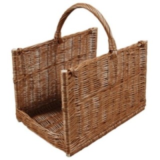 Wood basket wicker straight bright