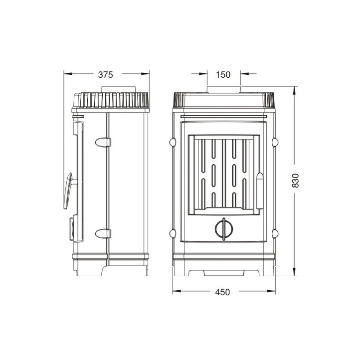 Stove INVICTA CHATEL anthracite ref. 6137-44