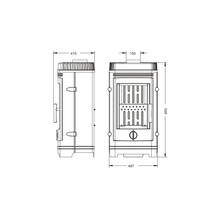 Piec wolno stojący INVICTA CASSINE antracyt ref. 6147-44