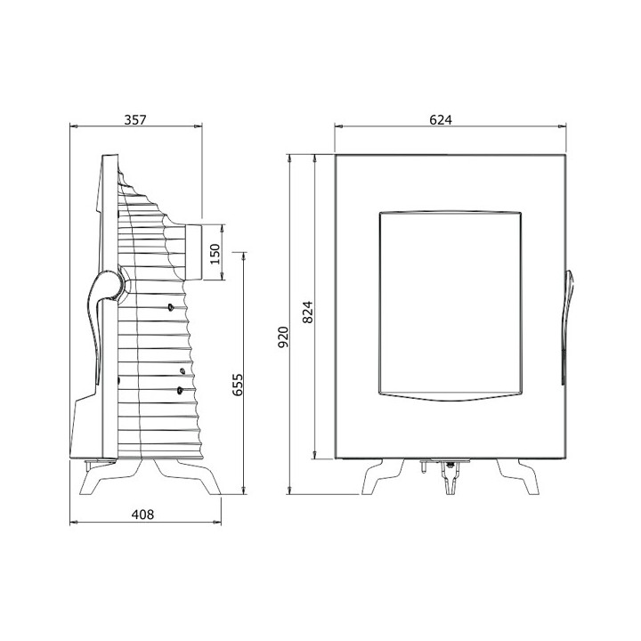 Stove INVICTA MANDRA anthracite ref. 6199-44