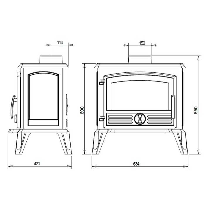 Stove INVICTA SAMARA anthracite ref. 6148-44
