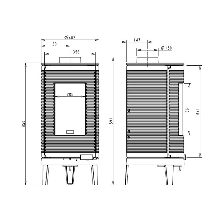 Stove INVICTA OKINO anthracite ref. 6105-44