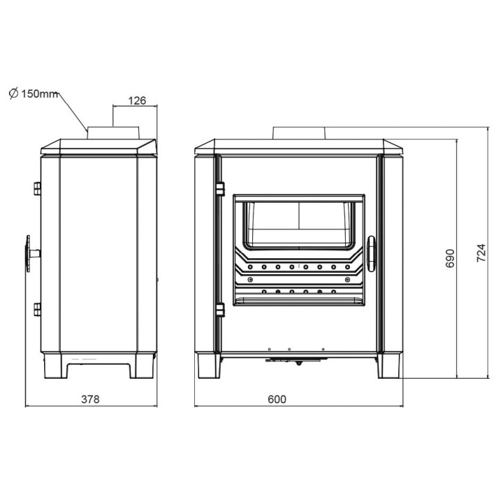 Stove INVICTA CAROLO anthracite ref. 9162-44