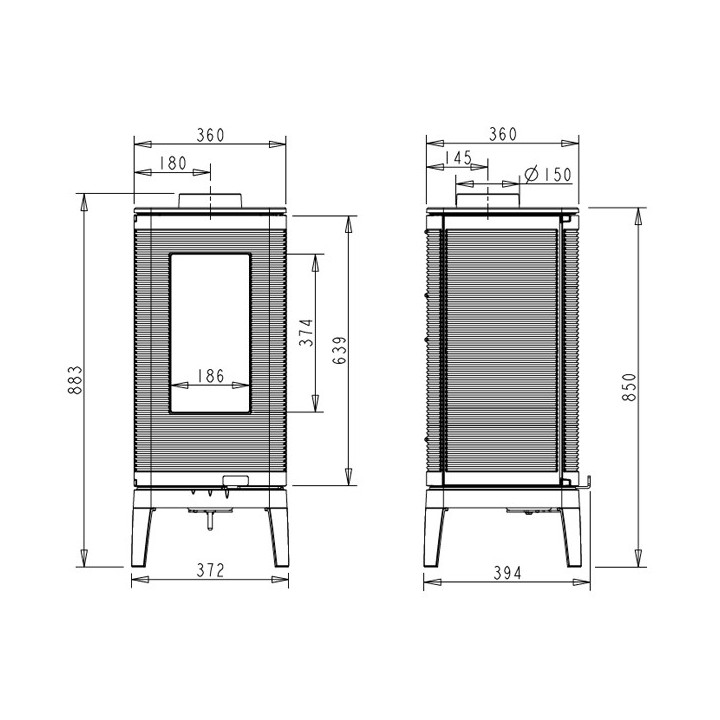 Stove INVICTA IWAKI anthracite ref. 6106-44