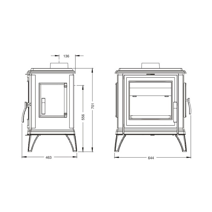 Stove INVICTA SEDAN M anthracite ref. 9160-44