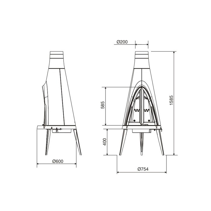 Piec wolno stojący INVICTA TIPI antracyt ref. 6153-44