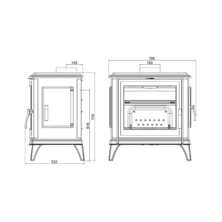 Stove INVICTA SEDAN L anthracite ref. 6172-44