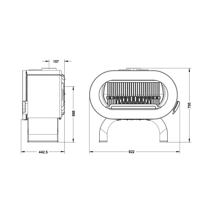 Stove INVICTA FIFTY ARCHE anthracite ref. 6479-44