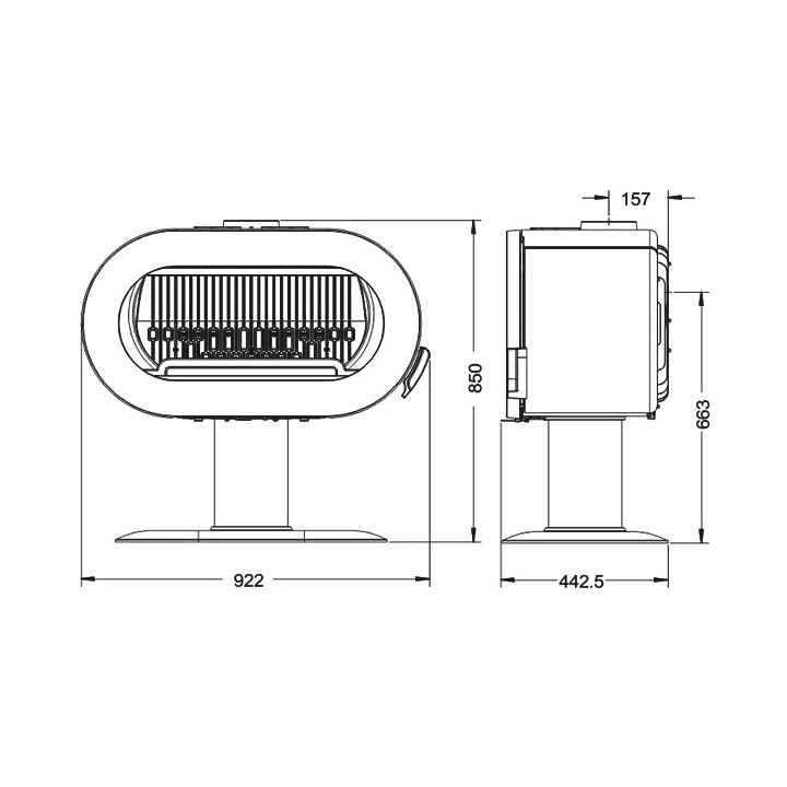 Stove INVICTA FIFTY cream enamel ref. 6480-46