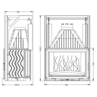 Insert INVICTA 800 GRANDE VISION lifted door ref. 6886-44