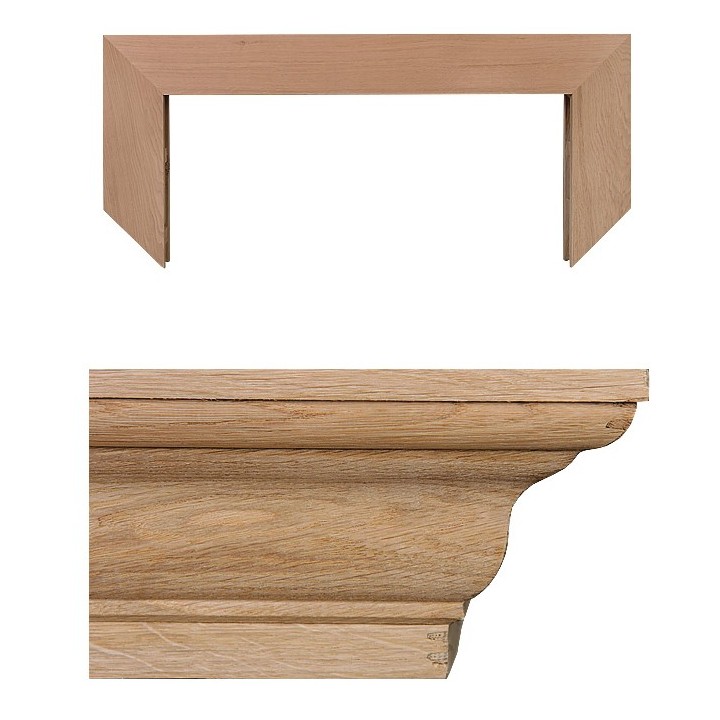 Gefräster Holzbalken aus Eiche in Eckversion