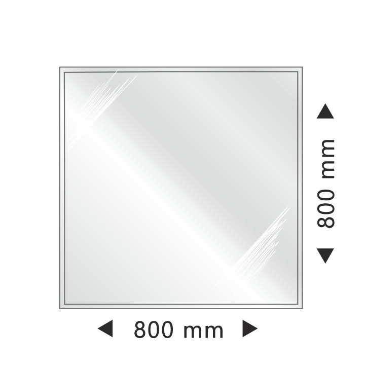 Support en verre carré 800x800x6 mm