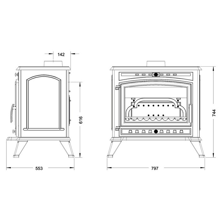 Stove INVICTA ALMA anthracite ref. 9126-44