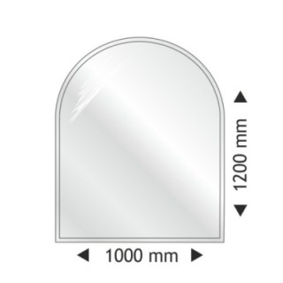 Support en verre demi-rond1000x1200x6mm