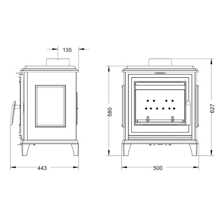 Stove INVICTA SEDAN S red enamel ref. 9450-47