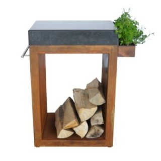 Cooking table Artiss small 60x45x91cm corten granite top ref. 2604-11