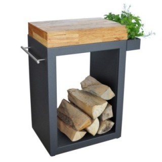 Cooking table Artiss small 60x45x91cm graphite wooden top ref. 2604-50