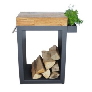 Cooking table Artiss small 60x45x91cm graphite wooden top ref. 2604-50