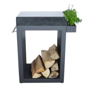 Stolik Artiss mały 60x45x91cm grafit blat kwarcytowy ref. 2604-52