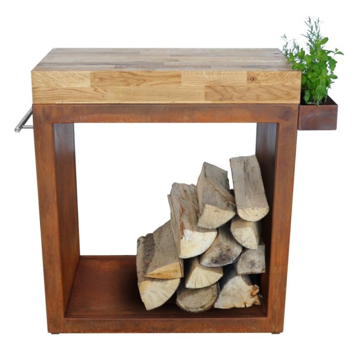 Grosstisch Artiss 80x45x91cm corten Arbeitsfläche aus Holz ref.2604-30
