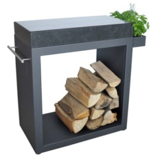 Stolik Artiss duży 80x45x91cm grafit blat granitowy ref. 2604-71