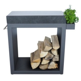 Stolik Artiss duży 80x45x91cm grafit blat kwarcytowy ref. 2604-72