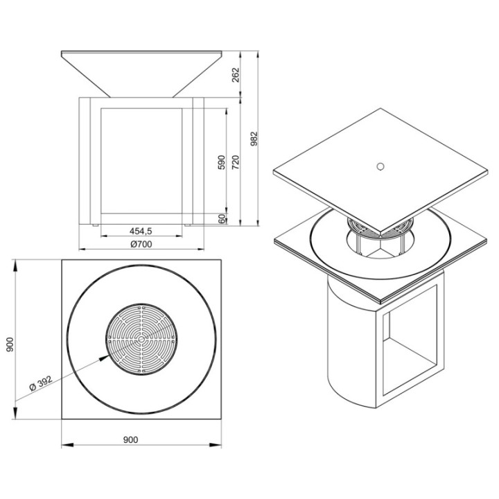 Foyer-grill Artiss G2 graphite ref. 2605-12