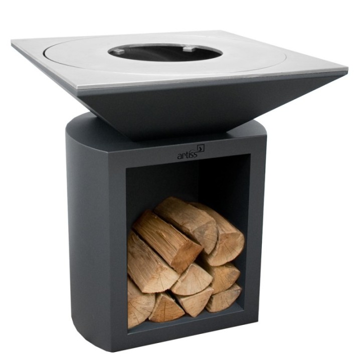 Palenisko-grill ogrodowy Artiss G2 grafit, płyta ze stali węglowej ref. 2605-12