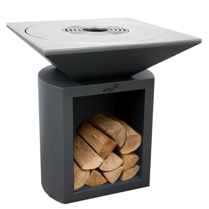 Palenisko-grill ogrodowy Artiss G2 grafit, płyta ze stali węglowej ref. 2605-12