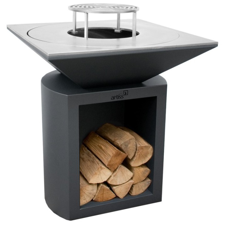 Palenisko-grill ogrodowy Artiss G2 grafit, płyta ze stali węglowej ref. 2605-12