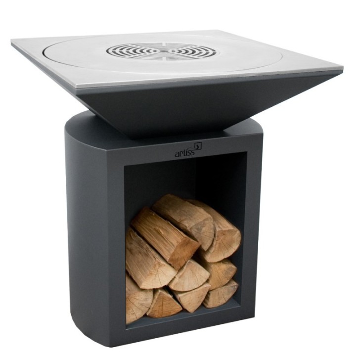 Palenisko-grill ogrodowy Artiss G2 grafit, płyta ze stali węglowej ref. 2605-12