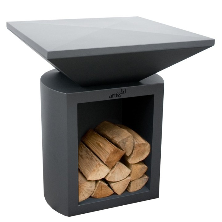 Palenisko-grill ogrodowy Artiss G2 grafit, płyta ze stali węglowej ref. 2605-12