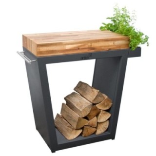 Stolik Artiss trapez duży 80x45x91cm grafit blat drewniany ref.2604-80