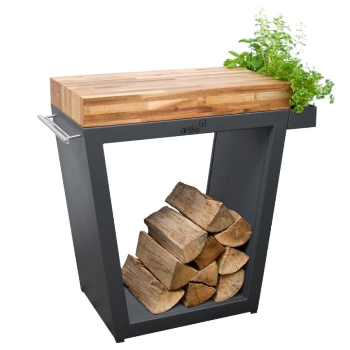 Tisch Artiss 80x45x91cm graphit Arbeitsfläche aus Holz ref. 2604-80