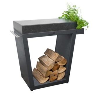 Stolik Artiss trapez duży 80x45x91cm grafit blat granitowy ref.2604-81