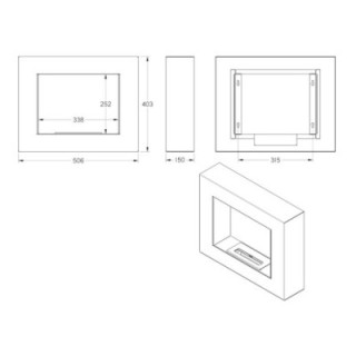 Biokamin UNIFLAM 50x40cm BOX Schwarz Matt ref. BIO2-50x40-BOX-CZ