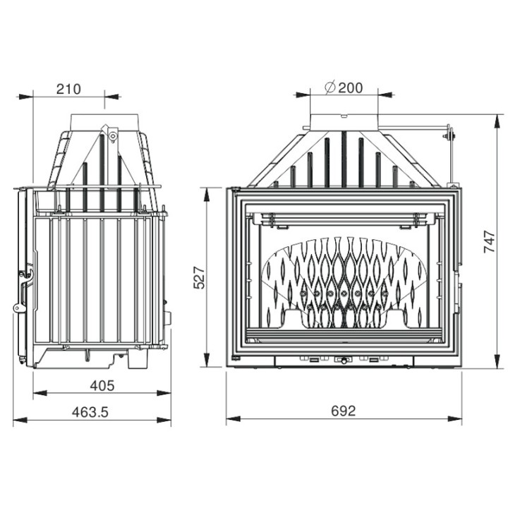 Insert UNIFLAM 700 LUX ECO with clap, air supply ref. 907-695-DP